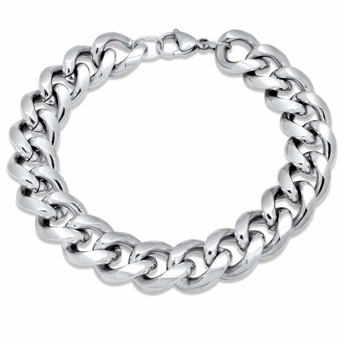 Clean Cubana Silver Bracelet 13MM Βραχιόλι από ανοξείδωτο ατσάλι 316L